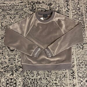 Velour Gray loungewear Crewneck Sweater